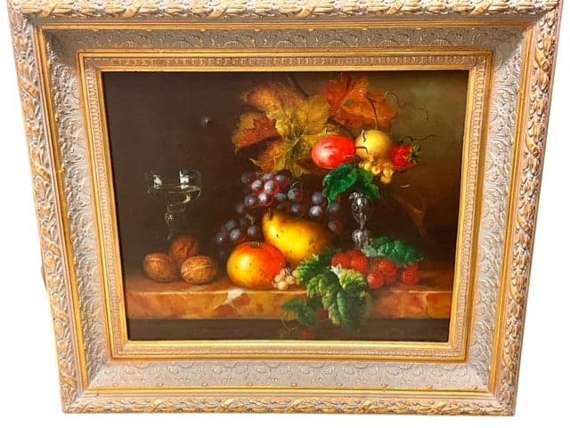 Riccardo Bianchi Still Life Painting on Canvas Signed & Framed ED41-4 - Image 1