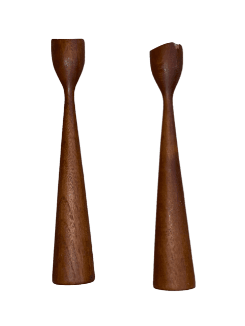 Pair of Danish Modern Teak Candlesticks SK92a-30 - Thumbnail 2