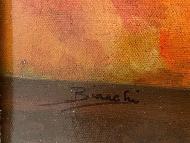 Riccardo Bianchi Still Life Painting on Canvas Signed & Framed ED41-4 - Thumbnail 3