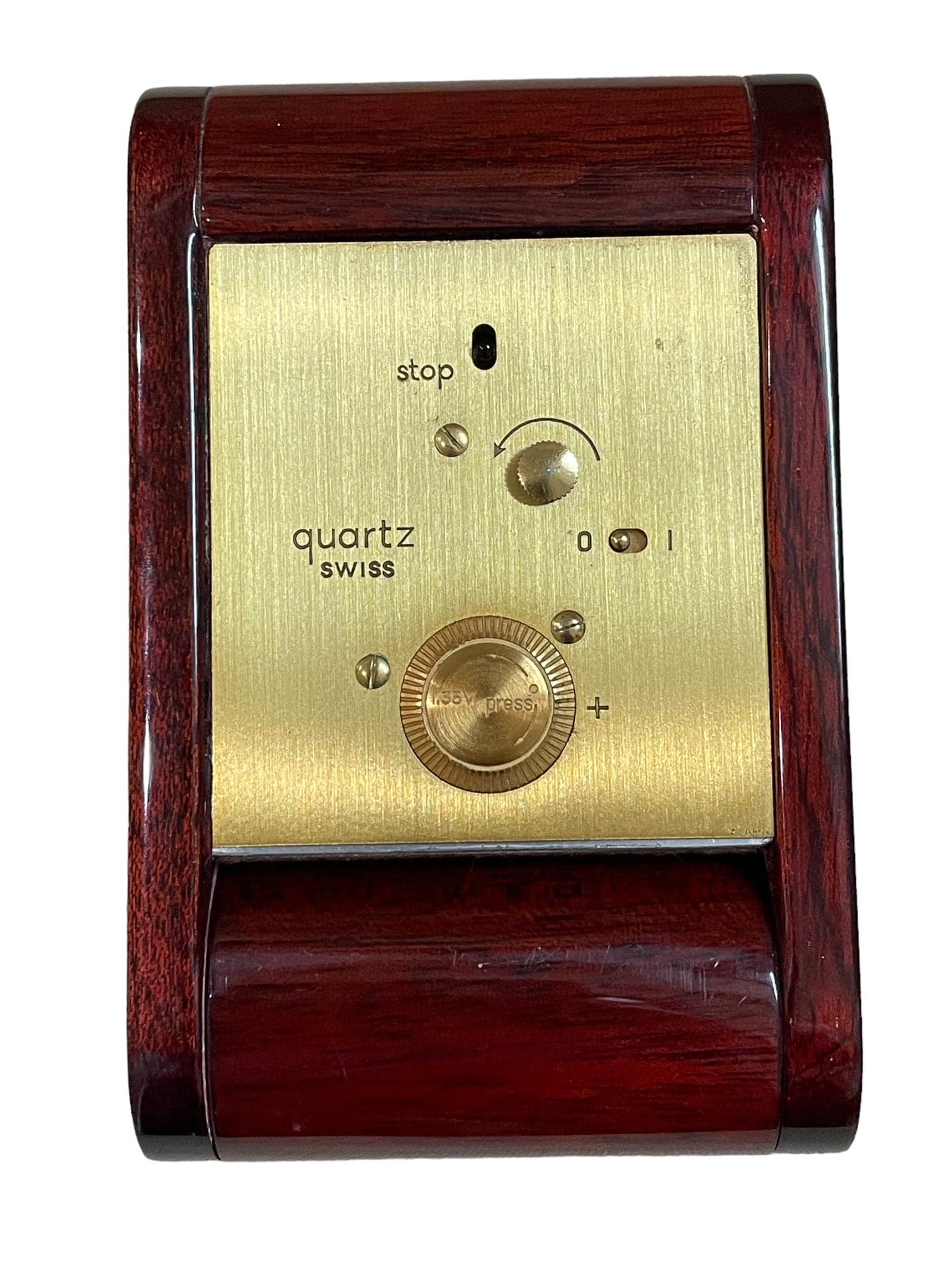 Vintage Antique Asprey Swiss Quartz Rosewood Case Folding Travel Watch Clock - Thumbnail 2