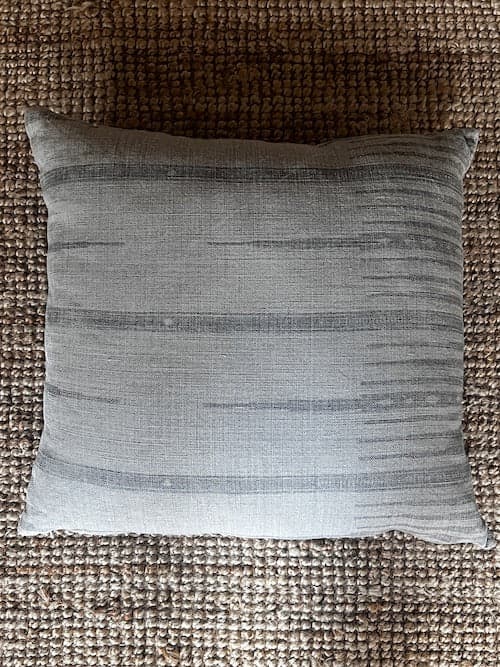 Peter Dunham Square Tangiers Ash Grey Graphic Linen Pillow (4 avail) JB240-46 - Thumbnail 2