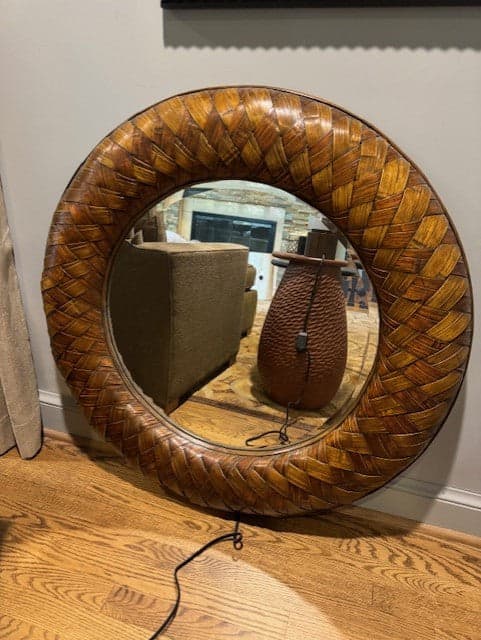 Round Large Braided Rattan Mirror SH265-2 - Thumbnail 4