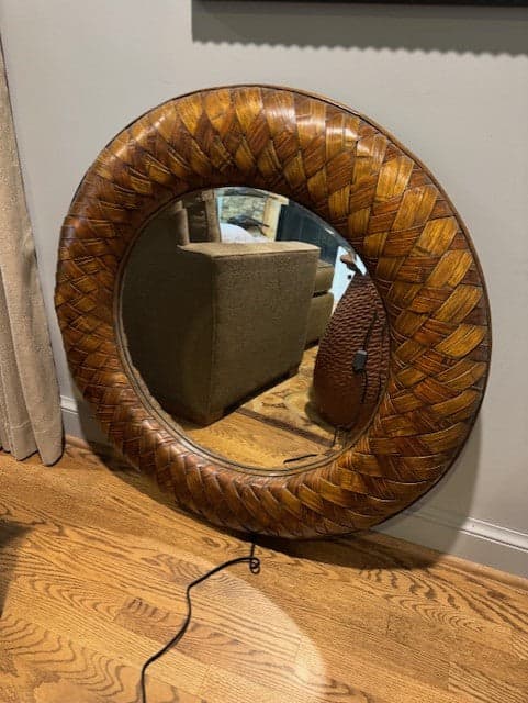 Round Large Braided Rattan Mirror SH265-2 - Thumbnail 3