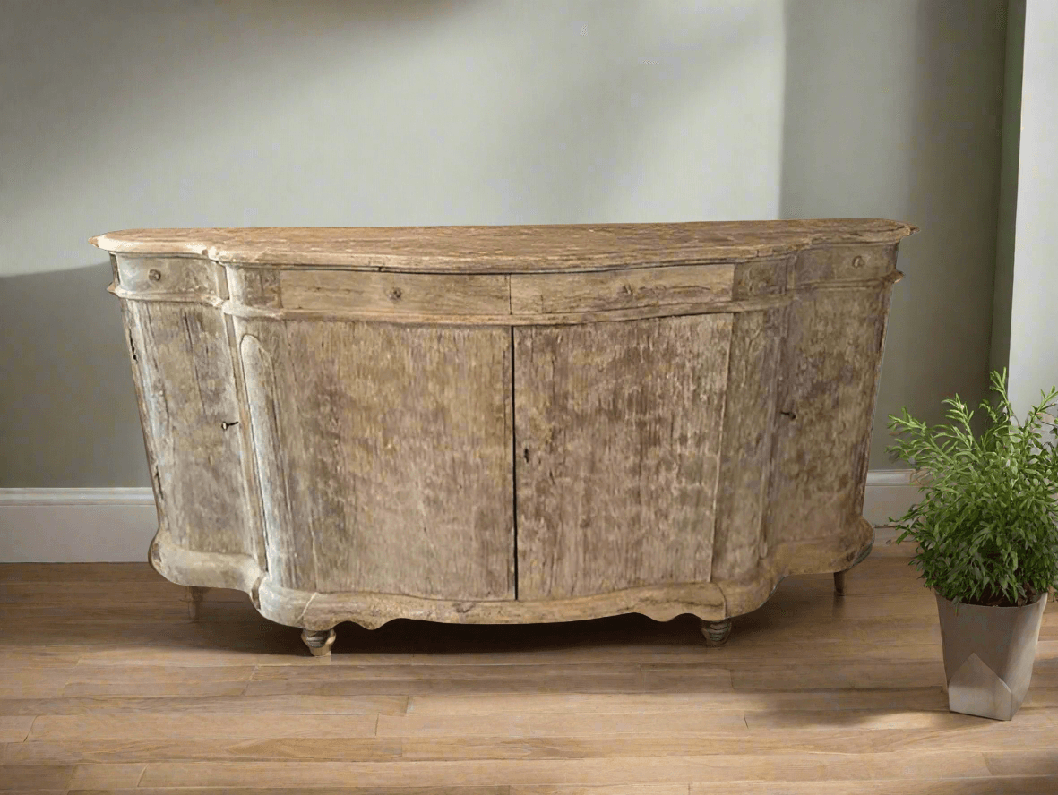 Zentique 79'' Pine Wood Distressed Rustic Sideboard SH265-8 - Image 1