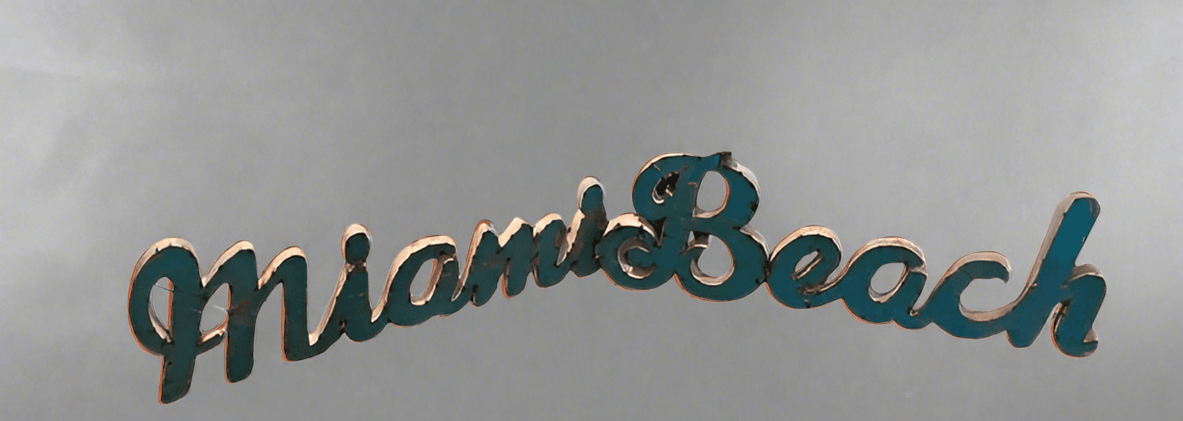 Vintage Original Tin Sign Miami Beach Hotel Art SH265-12 - Image 1