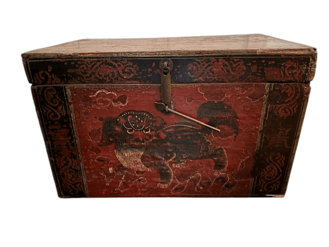 Pair 1800s Rare Antique Chinese Hand Painted Wedding Boxes SH265-26 - Thumbnail 7