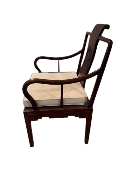 Oriental Antique Asian Scroll Backrest w Ming Character Chair c 1920 SH265-30 - Thumbnail 3