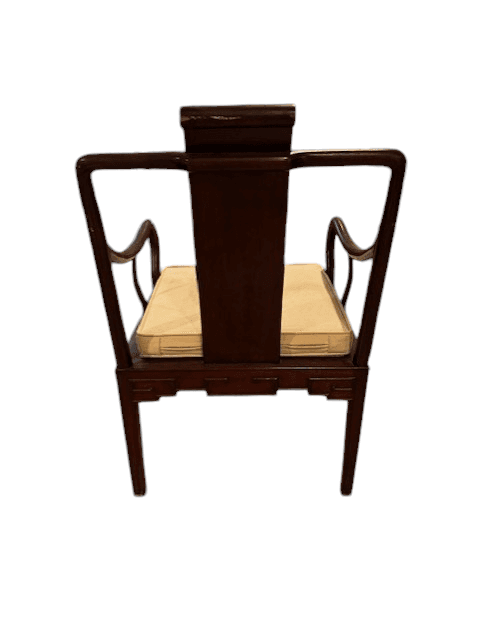 Oriental Antique Asian Scroll Backrest w Ming Character Chair c 1920 SH265-30 - Thumbnail 4