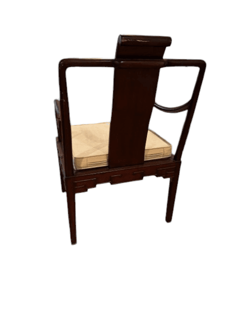 Oriental Antique Asian Scroll Backrest w Ming Character Chair c 1920 SH265-30 - Thumbnail 5