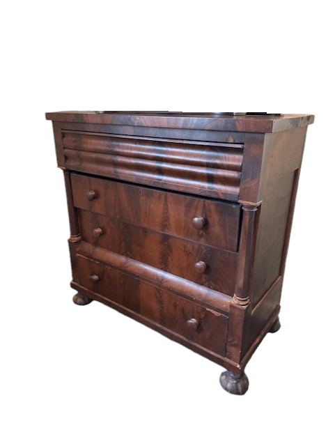 Empire Style Mahogany Wood Bureau Chest Dresser SH265-35 - Thumbnail 2