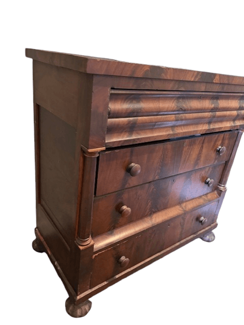Empire Style Mahogany Wood Bureau Chest Dresser SH265-35 - Thumbnail 3