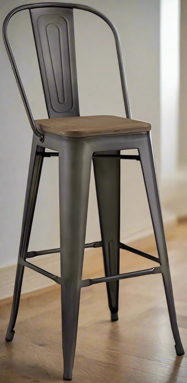 Modway Promenade Metal Kitchen Bar Stool in Brown FFE258-123 - Image 1