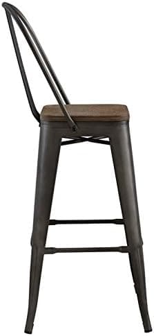 Modway Promenade Metal Kitchen Bar Stool in Brown FFE258-123 - Thumbnail 2