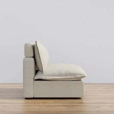 Homebody Linen Coconut Beige Armless Chair FFE258-310a - Thumbnail 2