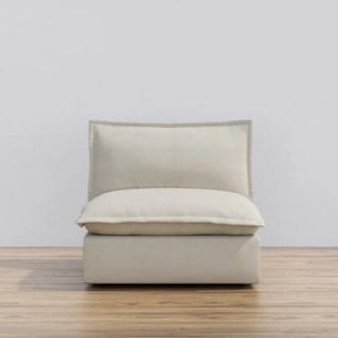 Homebody Linen Coconut Beige Armless Chair FFE258-310a - Image 1