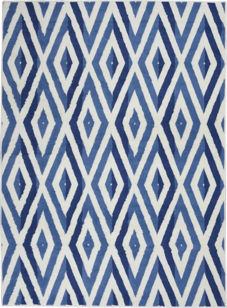 Nourison Whimsical Collection 2'x6' Blue/Ivory Runner Rug FFE258-504 - Thumbnail 2
