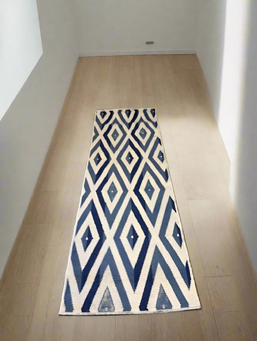 Nourison Whimsical Collection 2'x6' Blue/Ivory Runner Rug FFE258-504 - Image 1