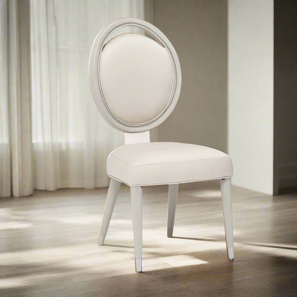 5 Michael Amini Eclipse Wood Gray Upholstered Side & Arm Dining Chairs FFE258-518 - Thumbnail 2