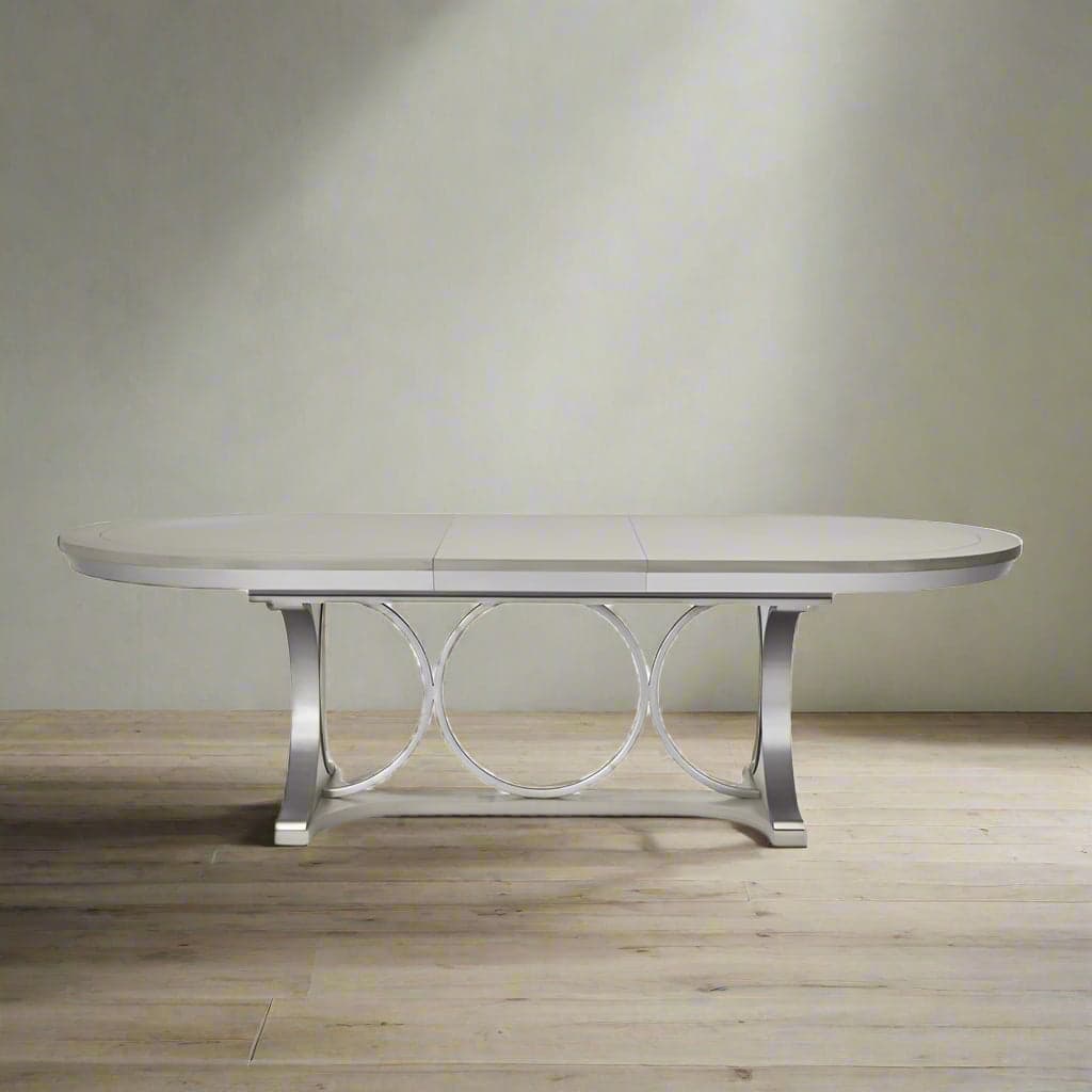 Michael Amini Eclipse Oval Stainless Steel/Wood Moonlight Dining Table FFE258-519 - Thumbnail 3