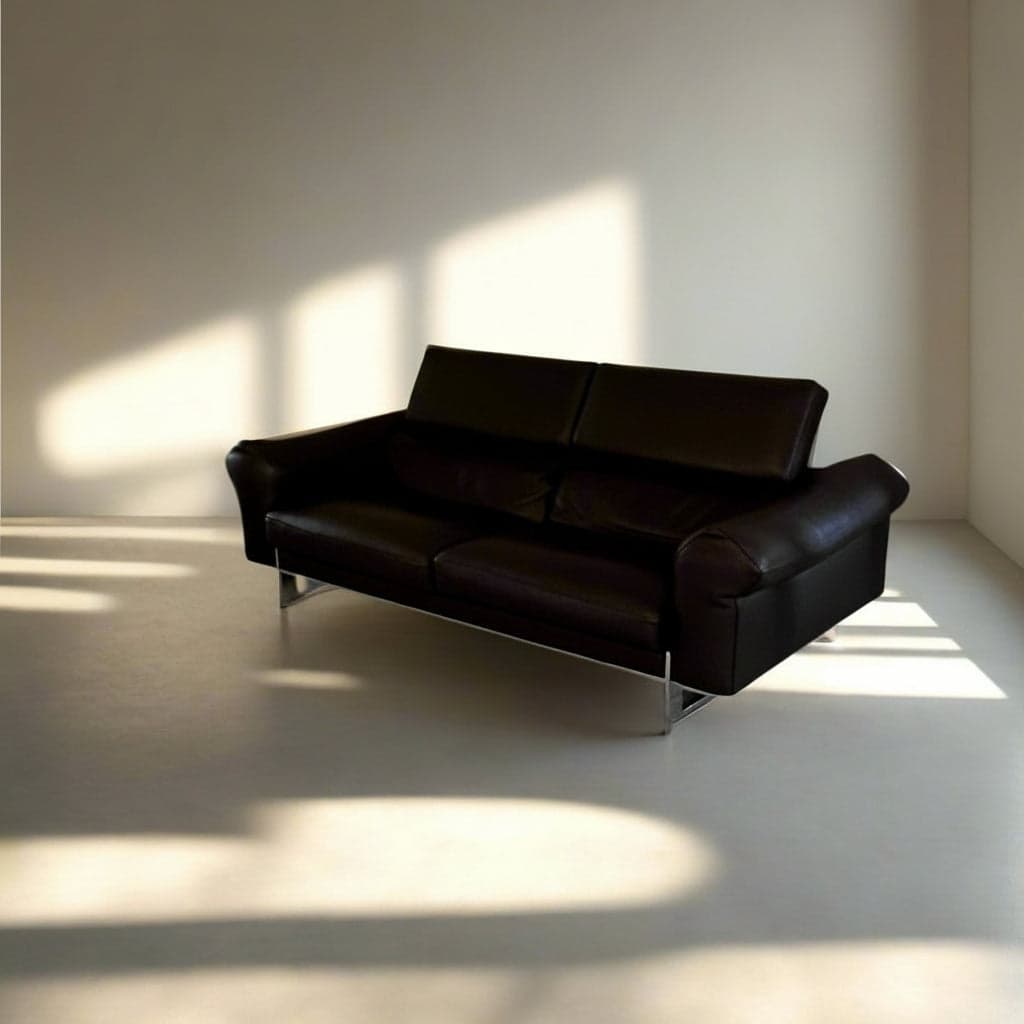 Roche Bobois Quantum 3 Seat Large Brown Leather Sofa Couch DS274-1 - Thumbnail 3