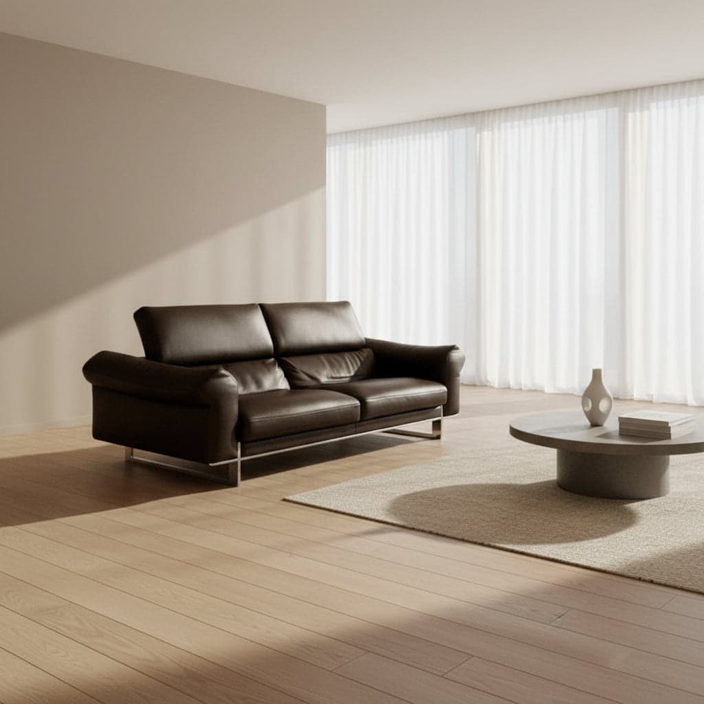 Roche Bobois Quantum 3 Seat Large Brown Leather Sofa Couch DS274-1 - Image 1