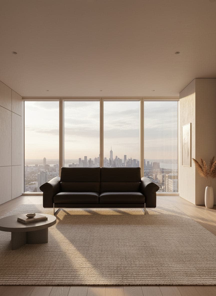 Roche Bobois Quantum 3 Seat Large Brown Leather Sofa Couch DS274-1 - Thumbnail 4