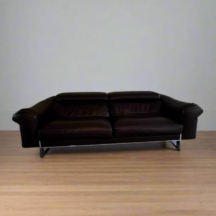 Roche Bobois Quantum 3 Seat Large Brown Leather Sofa Couch DS274-1 - Thumbnail 7