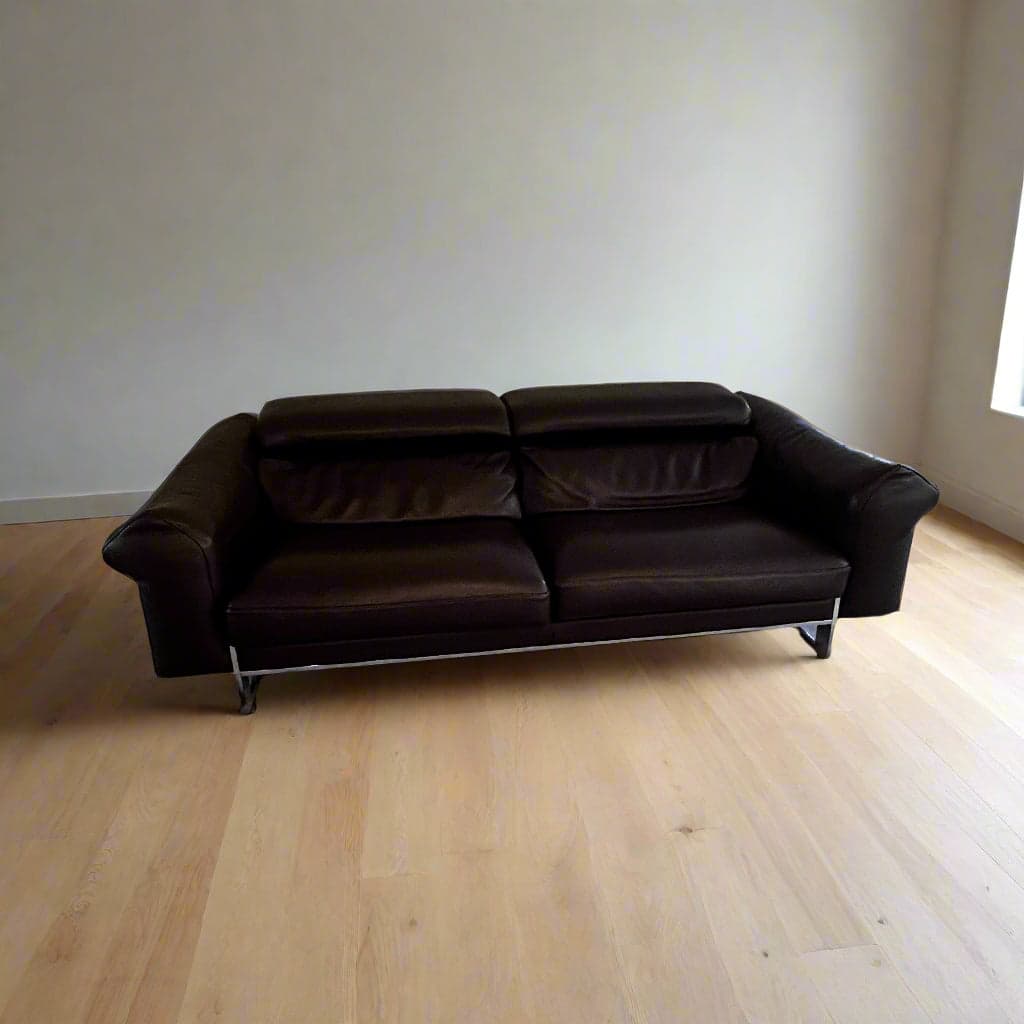 Roche Bobois Quantum 3 Seat Large Brown Leather Sofa Couch DS274-1 - Thumbnail 6