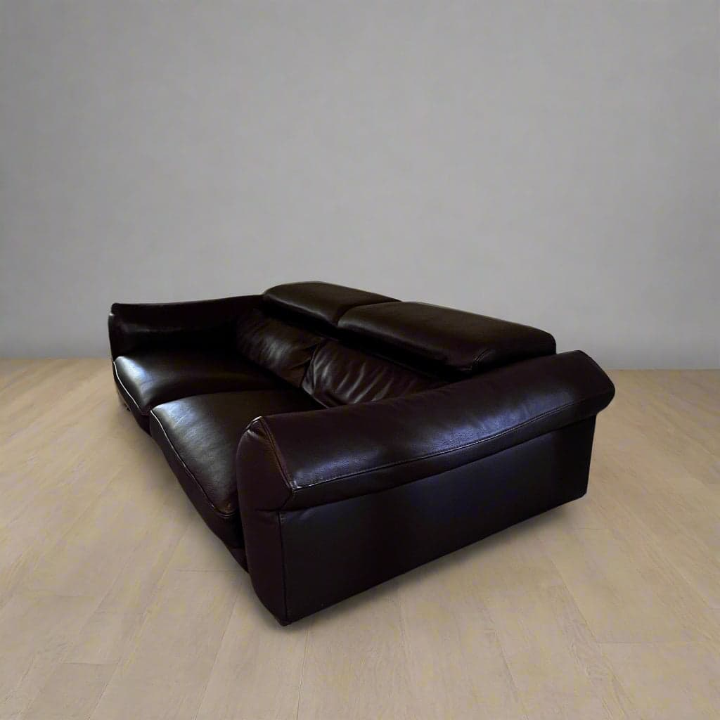 Roche Bobois Quantum 3 Seat Large Brown Leather Sofa Couch DS274-1 - Thumbnail 8