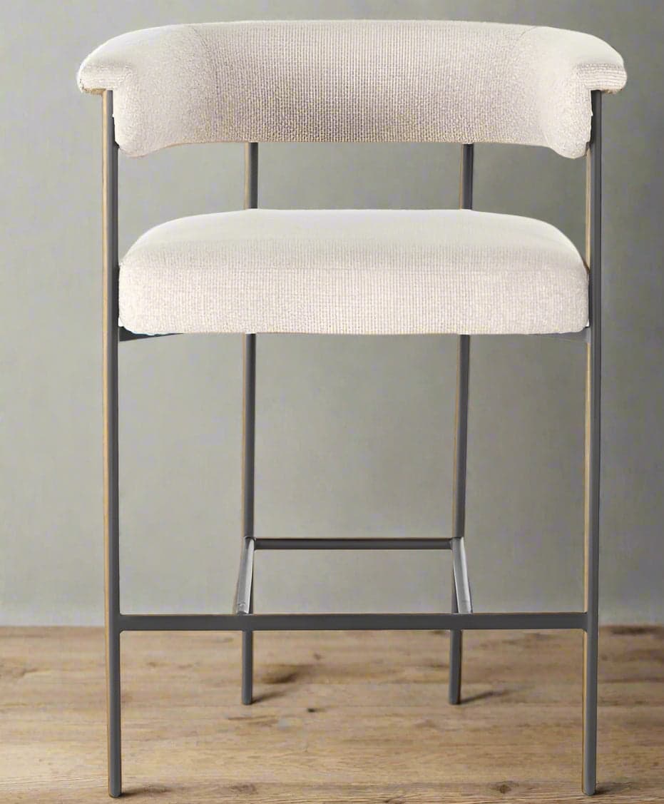 Lulu & Georgia Kyleigh Beige Boucle Black Iron Frame Counter Stool FFE258-572 - Image 1