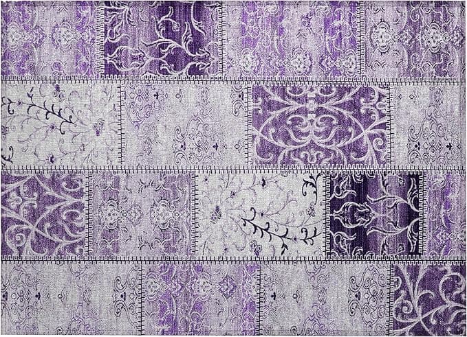 Addison Chenille Purple ACN566 Indoor Outdoor Door Mat Rug FFE258-539 - Image 1