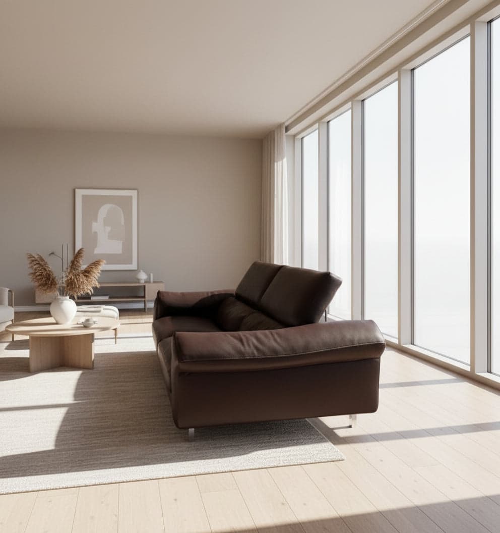 Roche Bobois Quantum 3 Seat Large Brown Leather Sofa Couch DS274-1 - Thumbnail 10