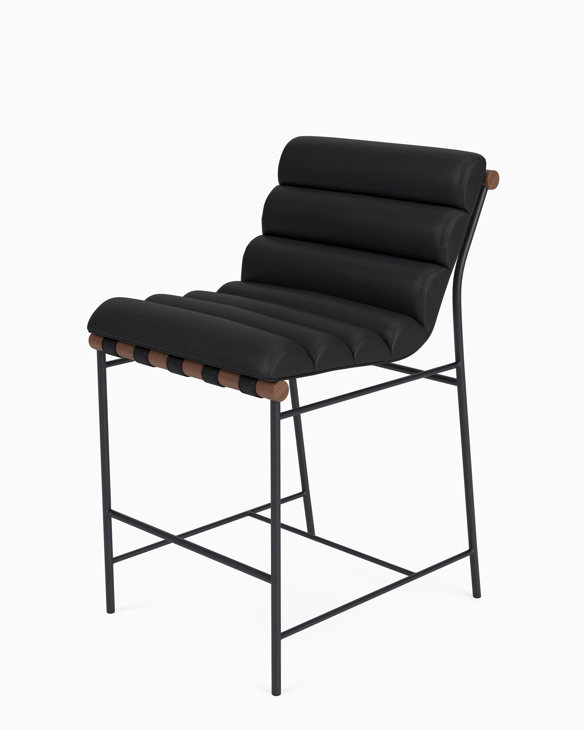 Denver Modern Vail Counter Stool Charcoal Boucle/Walnut FFE258-573 - Image 1