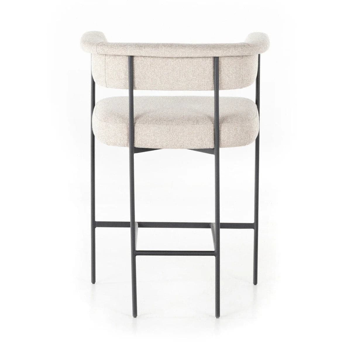 Lulu & Georgia Kyleigh Beige Boucle Black Iron Frame Counter Stool FFE258-572 - Thumbnail 4