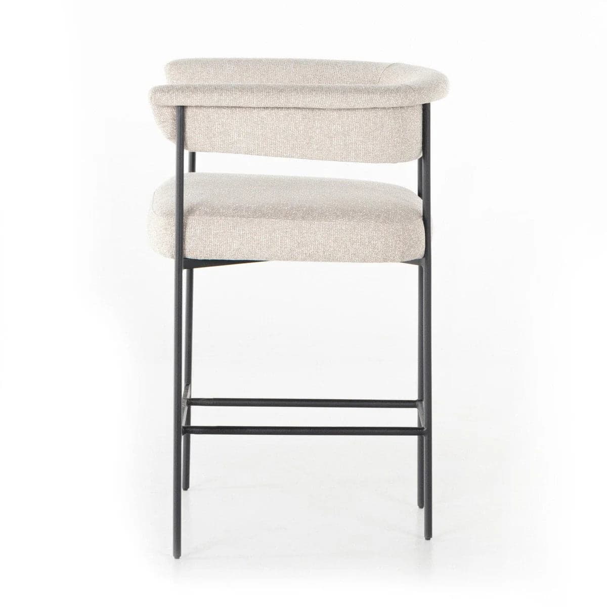 Lulu & Georgia Kyleigh Beige Boucle Black Iron Frame Counter Stool FFE258-572 - Thumbnail 3