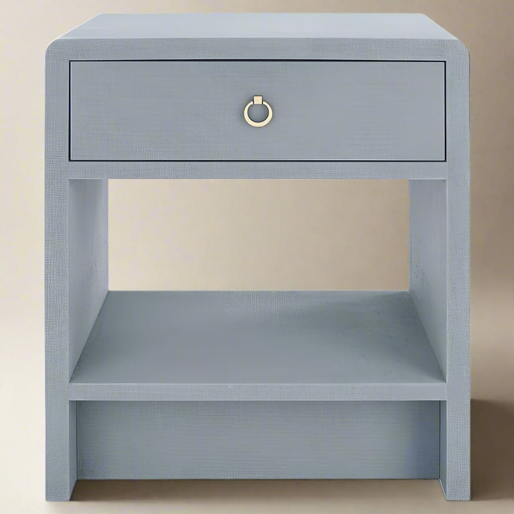 Bungalow 5 Villa & House Benjamin Modern Classic Grey Linen Nightstand MB1-7 - Image 1