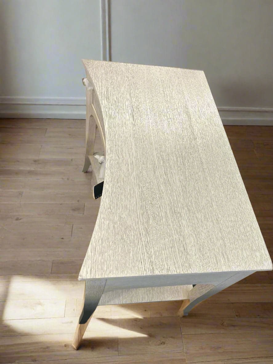 Bernhardt Audrey French Country Washed White Oak Concave Front Nightstand MB1-19 - Thumbnail 3