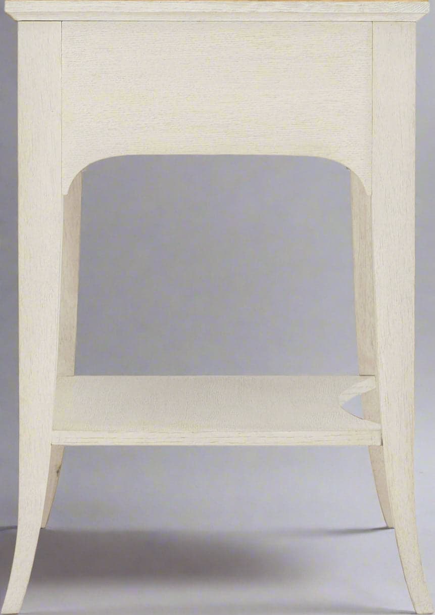 Bernhardt Audrey French Country Washed White Oak Concave Front Nightstand MB1-19 - Thumbnail 2