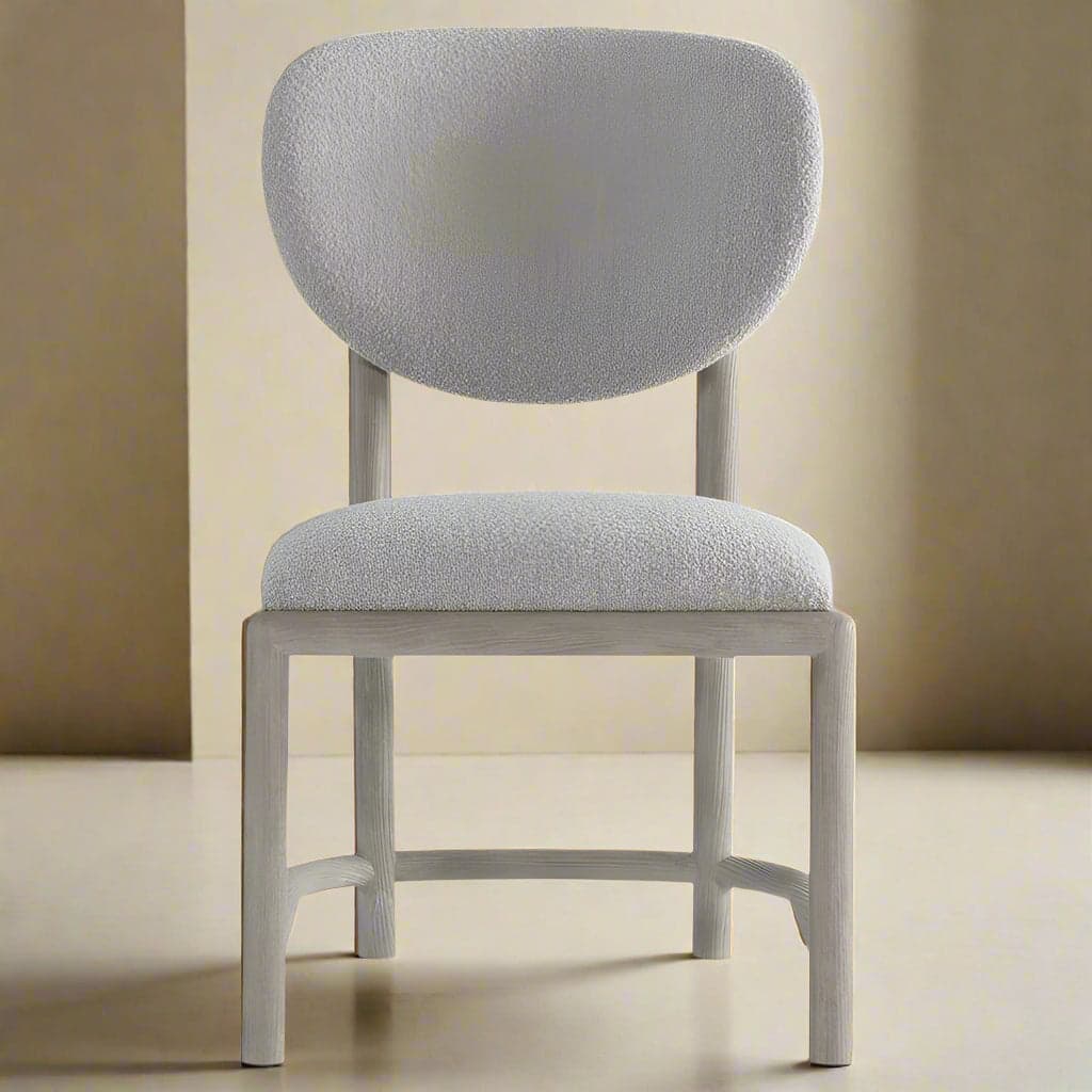 Bernhardt Ann Modern Classic Grey Performance Curved Dining Side Chair (2 avail) MB1-32 - Image 1