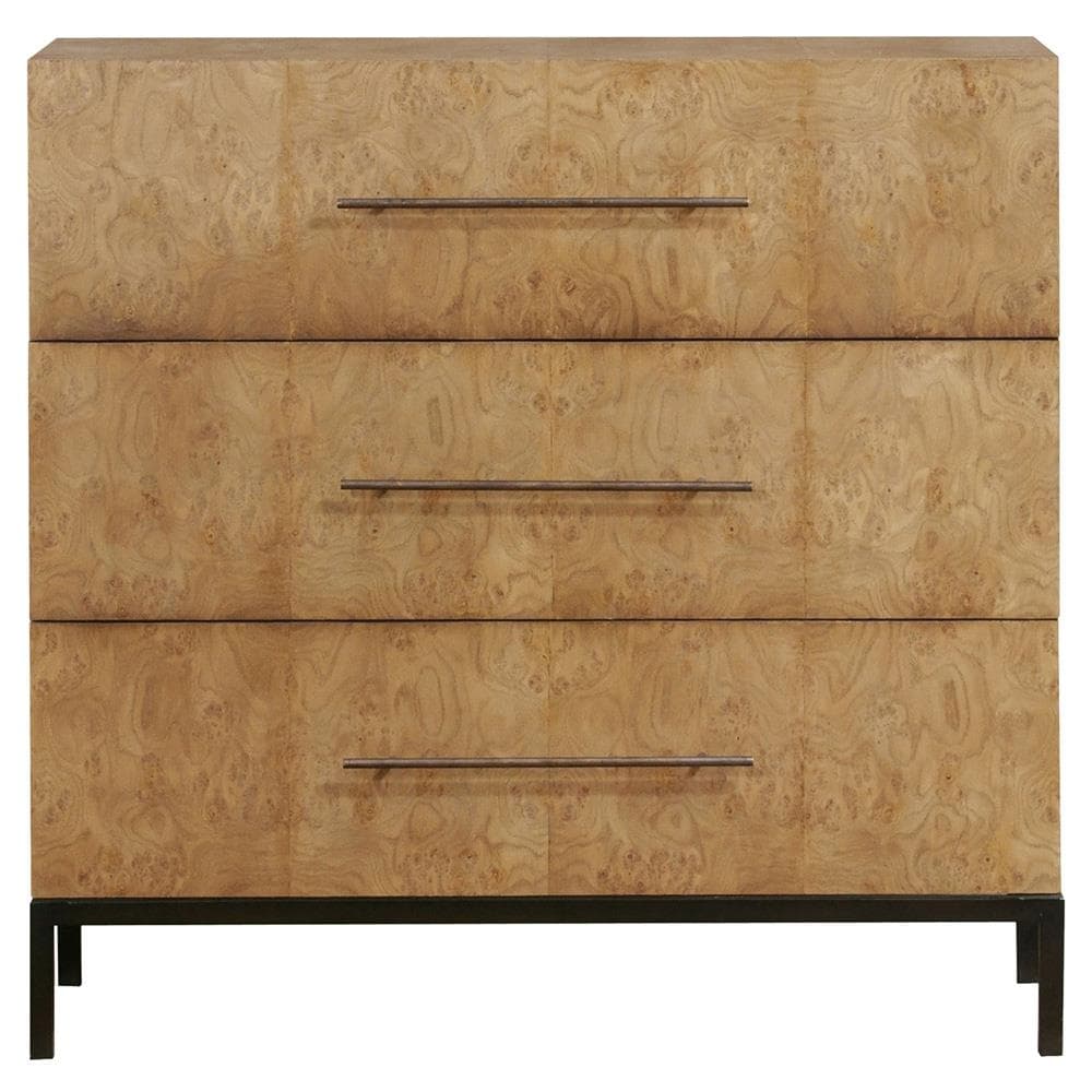 ELK Andrew Rustic Lodge Natural Burl Mahogany / Black Iron 3 Drawer Dresser MB1-43 - Thumbnail 3