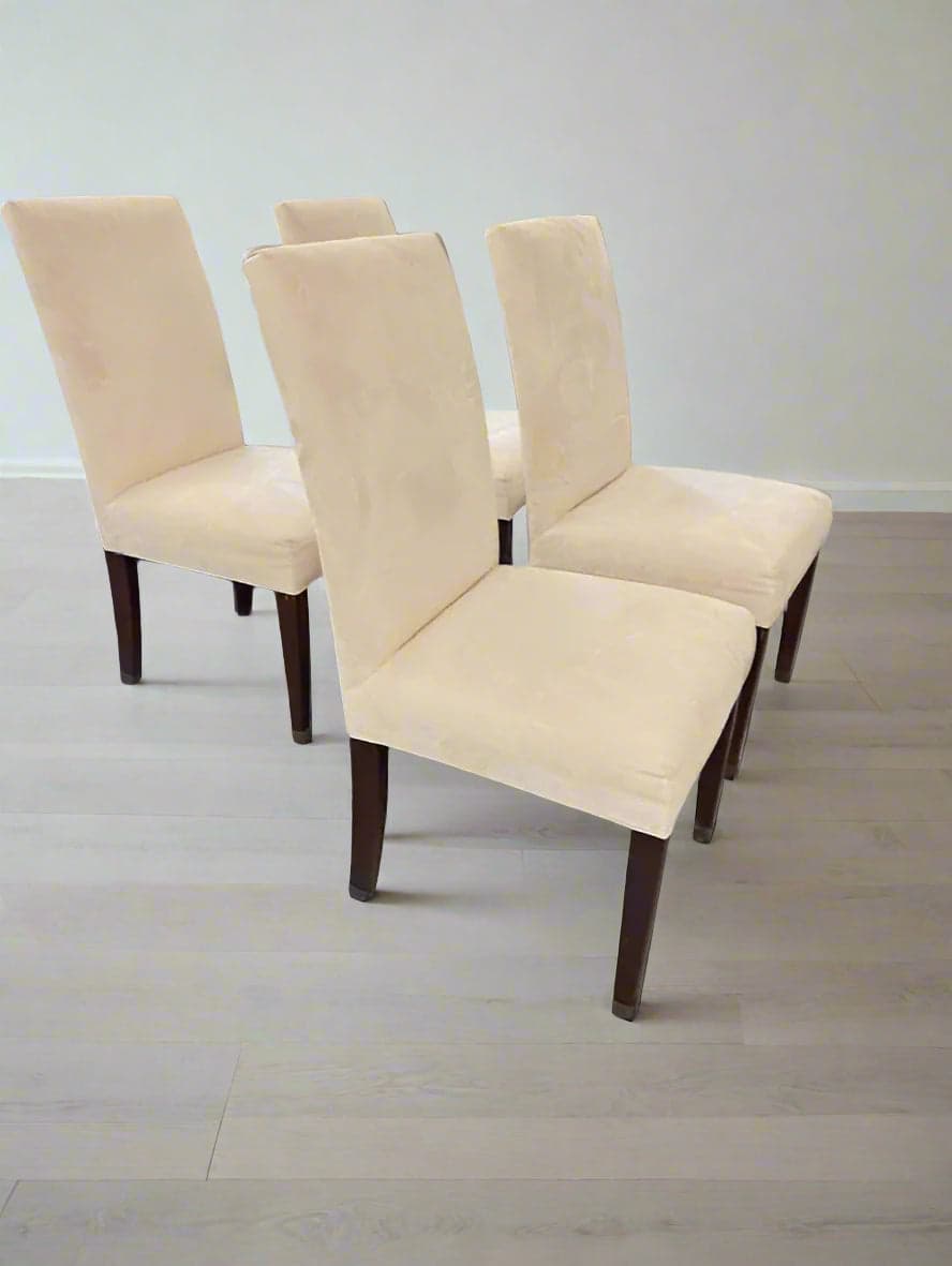 4 Kravet Furniture Parson Style Beige Upholstered Dining Chairs MB1-51 - Image 1