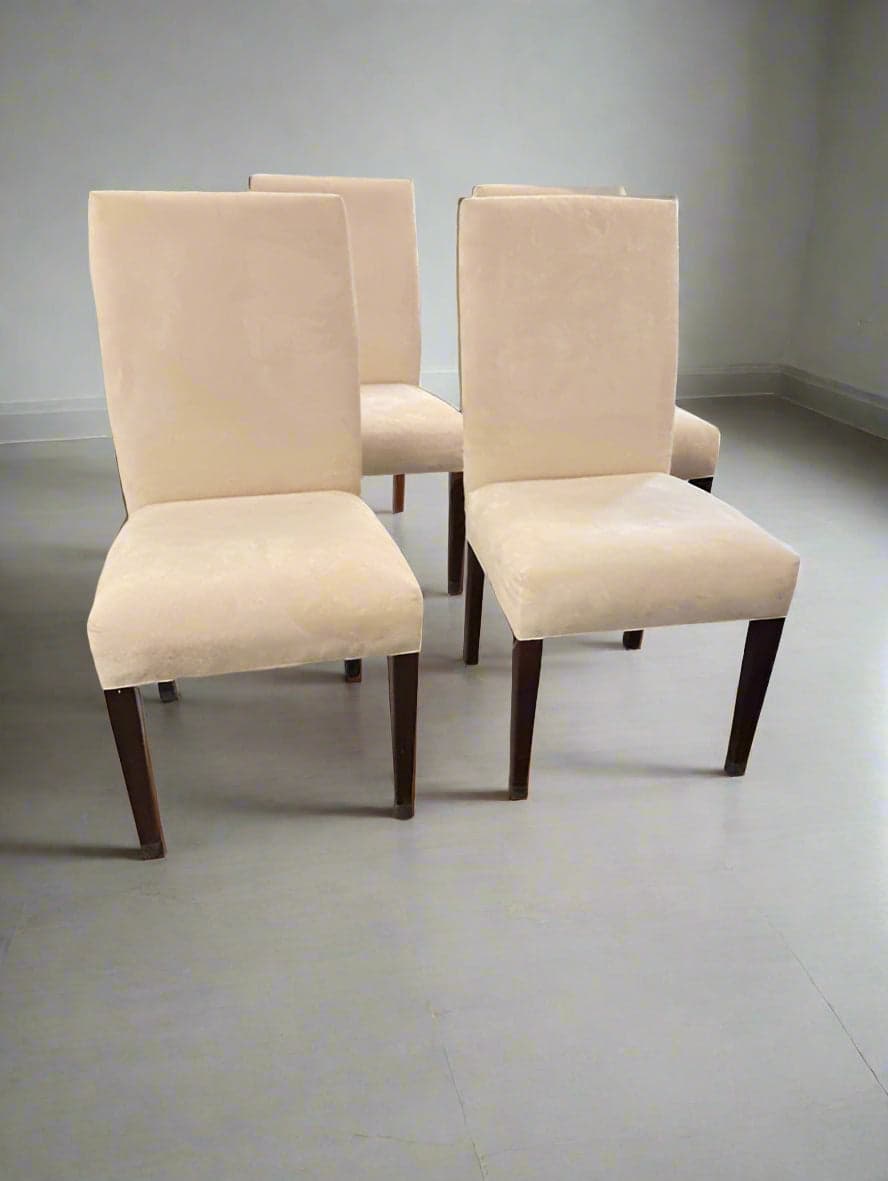 4 Kravet Furniture Parson Style Beige Upholstered Dining Chairs MB1-51 - Thumbnail 2