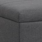 Gabbie Square Storage Ottoman in Upholstered Slate Grey FFW258-589 - Thumbnail 2