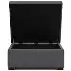 Gabbie Square Storage Ottoman in Upholstered Slate Grey FFW258-589 - Thumbnail 4