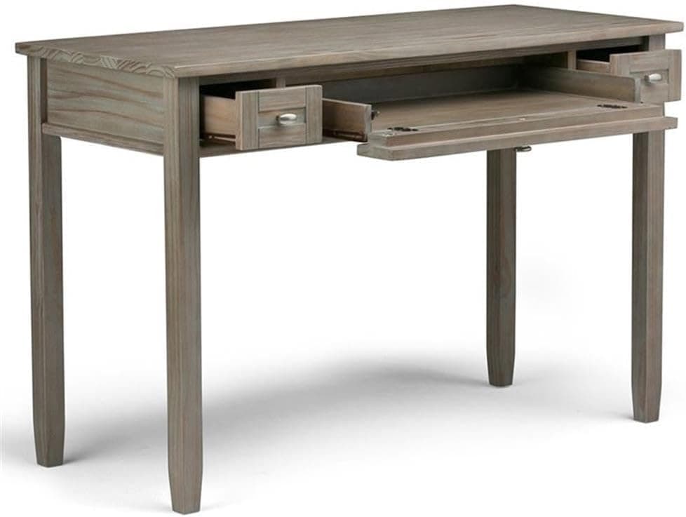 Shaker Solid Wood Transitional 48"W Writing Desk in Distressed Grey FFW258-616 - Thumbnail 2