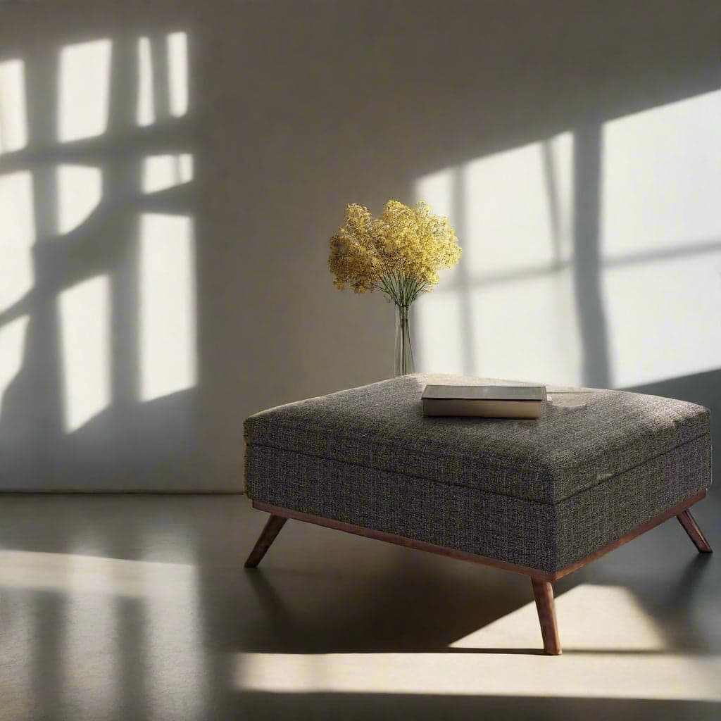 Owen 36" Coffee Table Storage Ottoman in Ebony Tweed Fabric FFW258-611 - Image 1