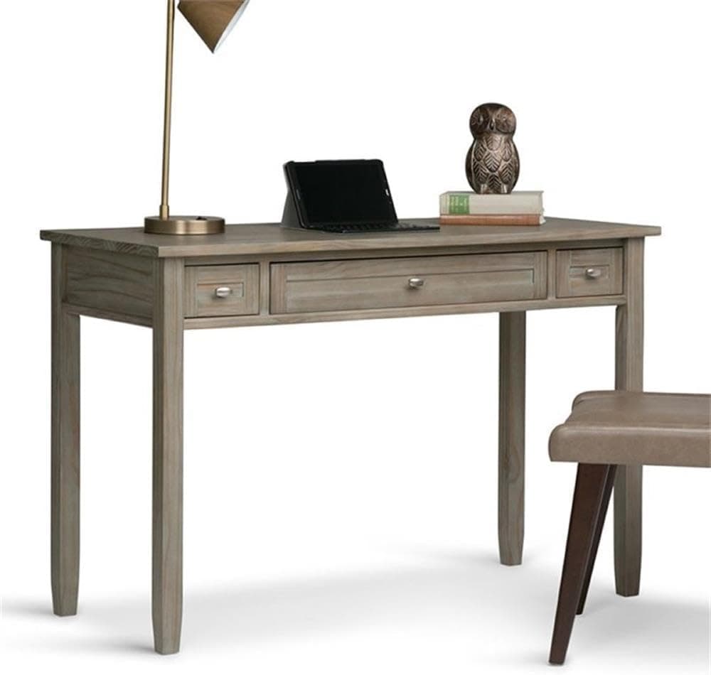 Shaker Solid Wood Transitional 48"W Writing Desk in Distressed Grey FFW258-616 - Thumbnail 4