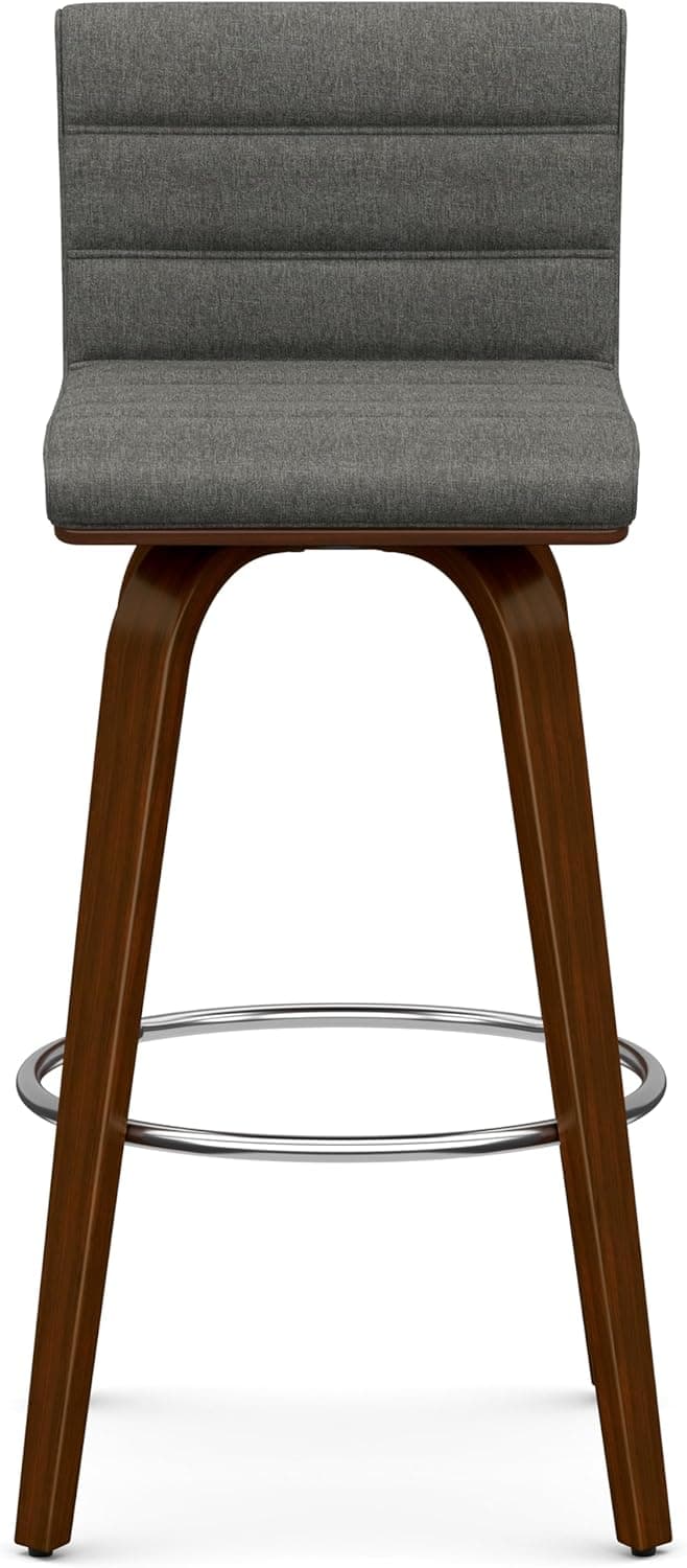 Roland Swivel Counter Height Stool in Grey Linen Look Fabric FFW258-672 - Thumbnail 2