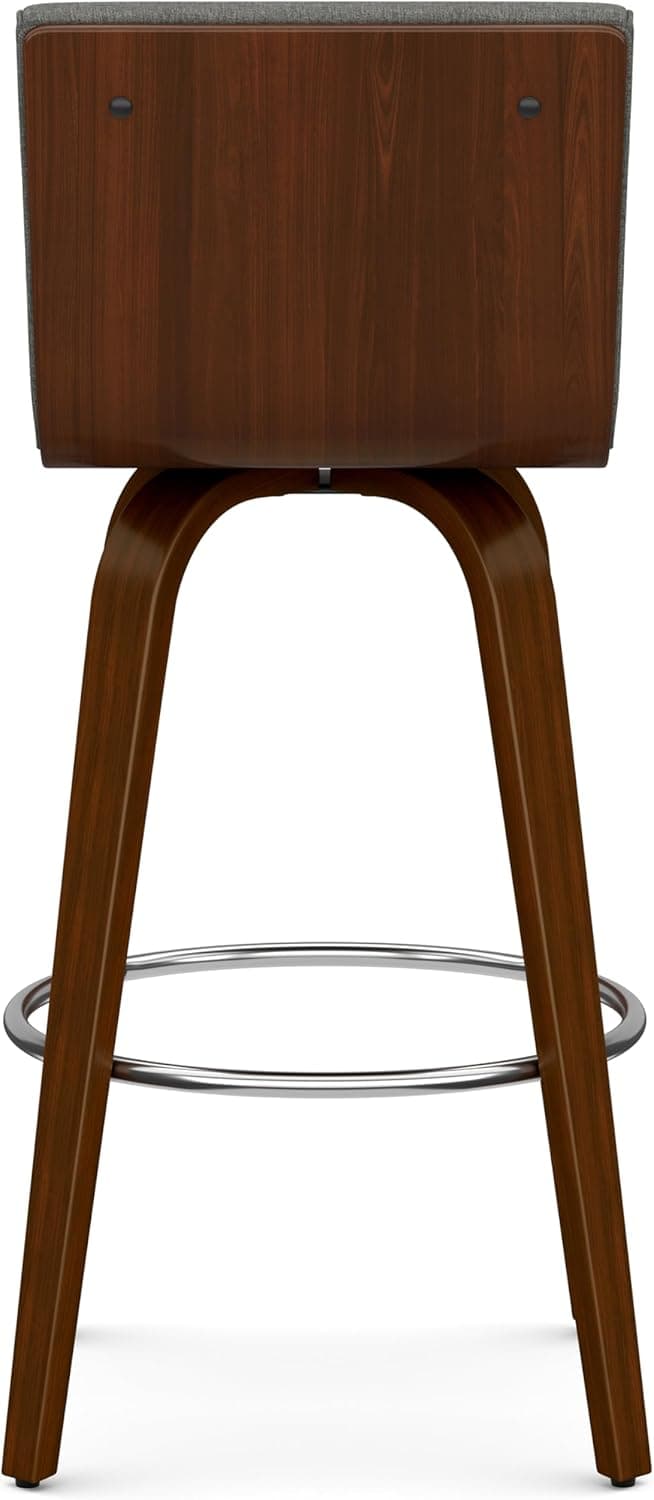 Roland Swivel Counter Height Stool in Grey Linen Look Fabric FFW258-672 - Thumbnail 3