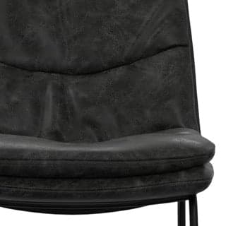 Danika Bar Stool (Set of 2) Charcoal Grey Vegan Leather FFW258-677 - Thumbnail 6